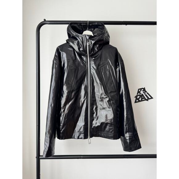 Bottega Veneta Rubber Glossy Black Vinyl Jacket Detachable Vest - Picture 3 of 10